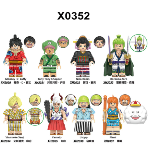 8PCS One Piece Minifigure Building Blocks Fits Lego