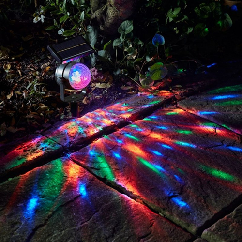 2pack Solar LED Carnival Moving Colour Changing Spotlight Garden Light 2