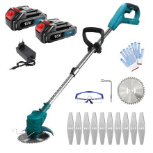Cordless Strimmer Grass Trimmer+ 2x Battery 3.0Ah+Charger+10xBlades