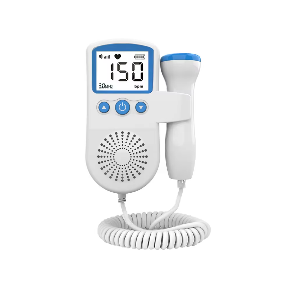 (Blue) Fetal Pregnancy Doppler Pocket Baby Heart Rate Monitor Fetal Heartbeat Detector Ultrasonic Blue