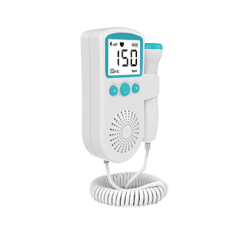 (Green) Fetal Pregnancy Doppler Pocket Baby Heart Rate Monitor Fetal Heartbeat Detector Ultrasonic Green