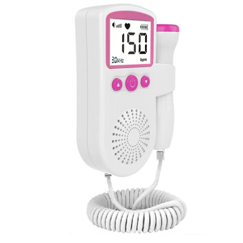 (Pink) Fetal Pregnancy Doppler Pocket Baby Heart Rate Monitor Fetal ...