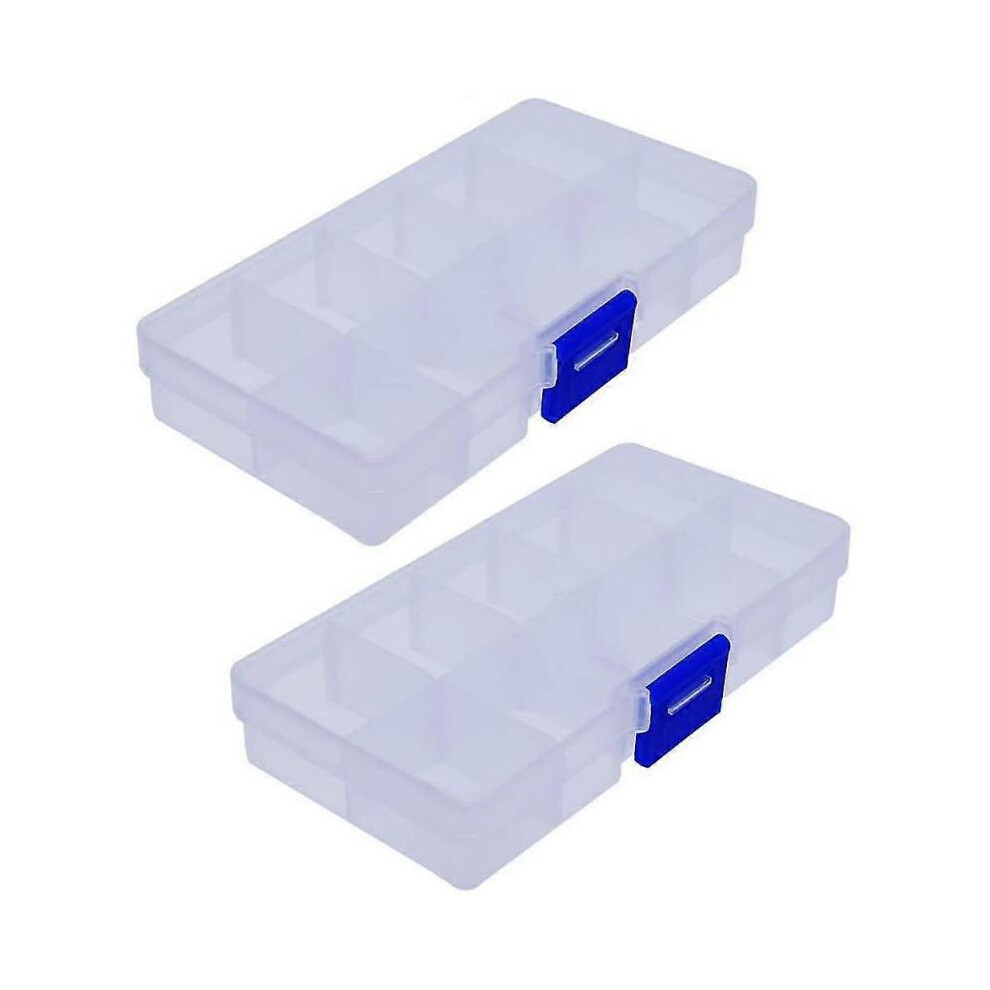 Plastic Jewelry Organizer Box Clear Storage Bead Case for Little Crafts/arts Container with 10 Grids