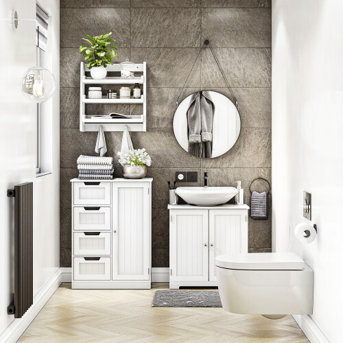 4 Drawer 1 Door Bathroom Floor Cabinet Storage 2