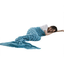 (Turquiose, 60x140cm) Mermaid Tail Blanket for Girls, All Seasons Soft Colorful Fish Scale Design Snuggle