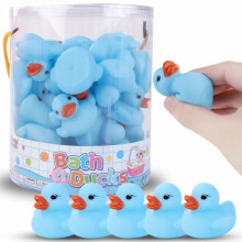 36 stykker klassisk gummi andebadeleget?j - ingen huller BPA-fri flydende duckies til drenge Baby Shower Party favoriserer b?rnegaver (bl?)