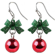 green ball pendant earrings girl teen girl fish hook hanging hypoallergenic christmas party