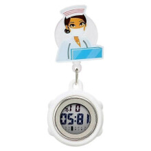 (4) Digital Retractable Hospital Watches with Cold Light for Dark-Skinned Workers Waterproof and with Timing Functions