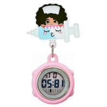 (6) Digital Retractable Hospital Watches with Cold Light for Dark-Skinned Workers Waterproof and with Timing Functions