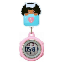 (5) Digital Retractable Hospital Watches with Cold Light for Dark-Skinned Workers Waterproof and with Timing Functions