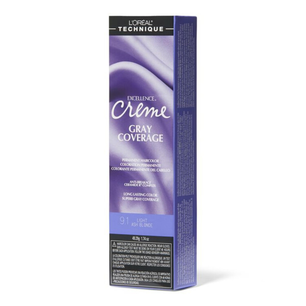 LâOrã©Al Technique Light Loreal Excellence Creme Color #9.1 Ash Blonde 1.74Oz (3 Pack)