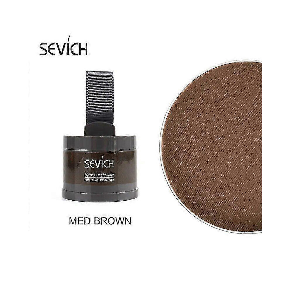 Brown (Med ) Sevich Hairline Powder 13 Color Hair Root Cover Up Water Proof Instant Modified Repair Hair Shadow Powder