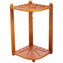 Estante para tacos de billar Viper de GLD Products, de madera maciza, con piso esquinero, capacidad para 10 tacos, acabado en roble, 66,7 cm de largo