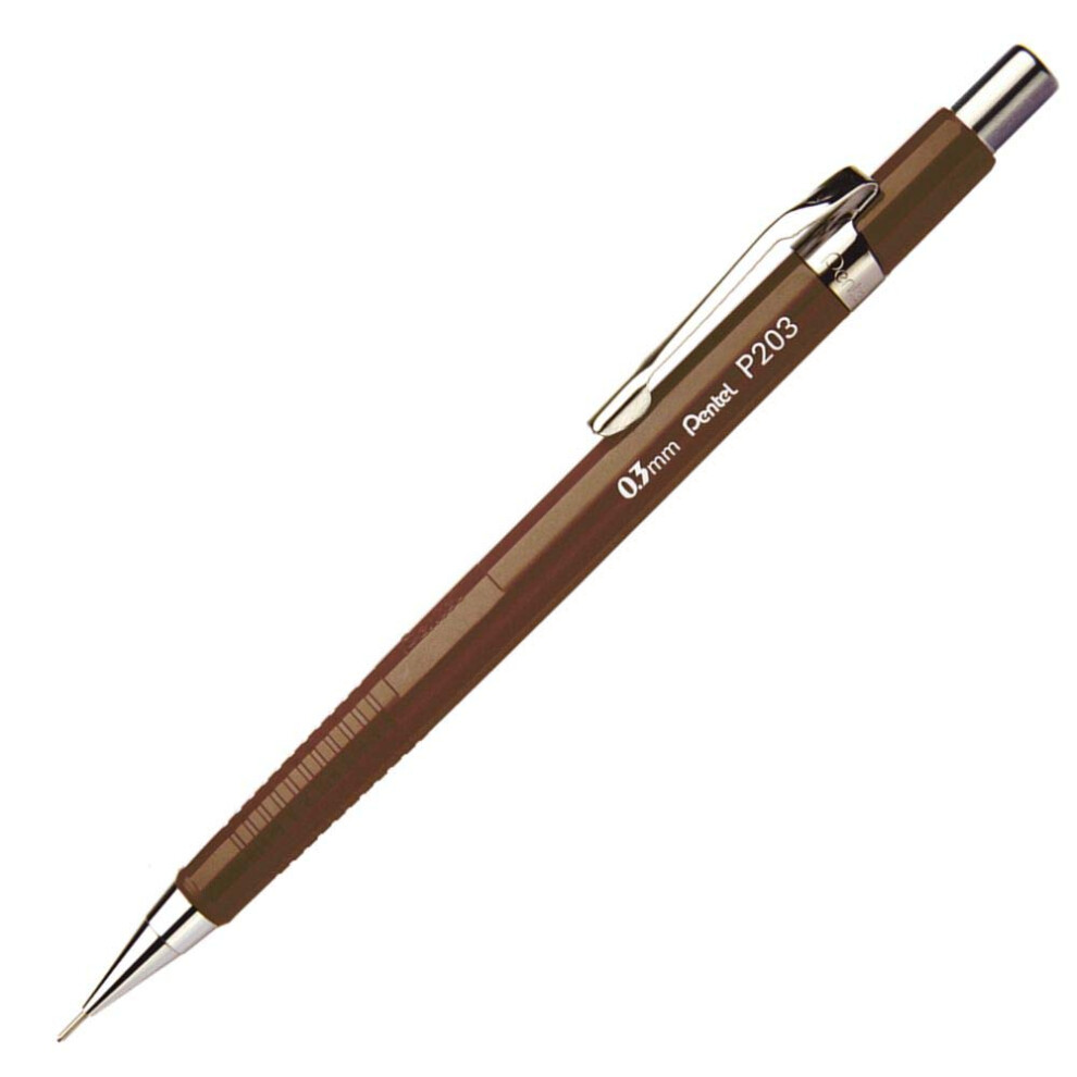 Pentel 0.3Mm P200 Series Mechanical Pencil Lead With Barrel Brown