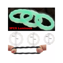 3x Glow in Dark Silicone Cock Rings Delay Ejaculation for Men