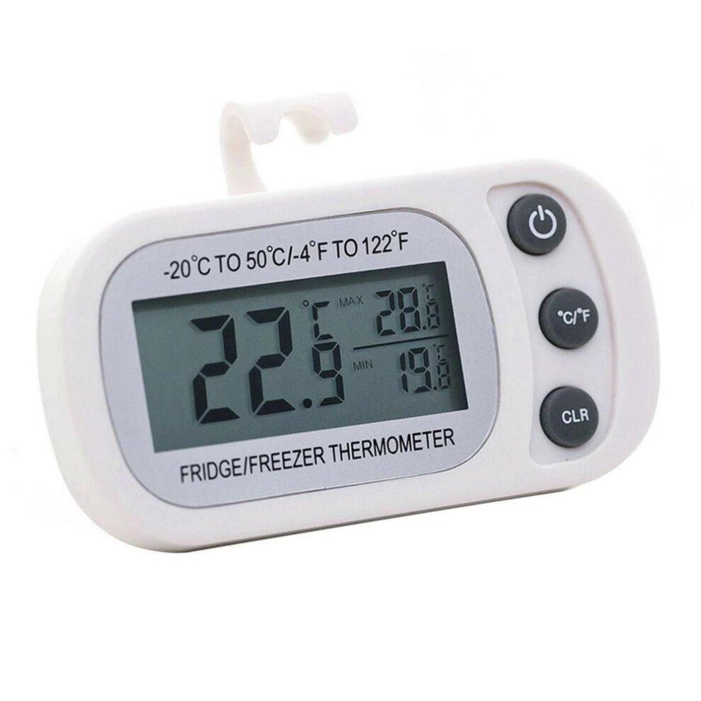 (white) Dayuansheng Refrigerator Hanging LCD Screen Digital Thermometer Waterproof Temperature Gauge