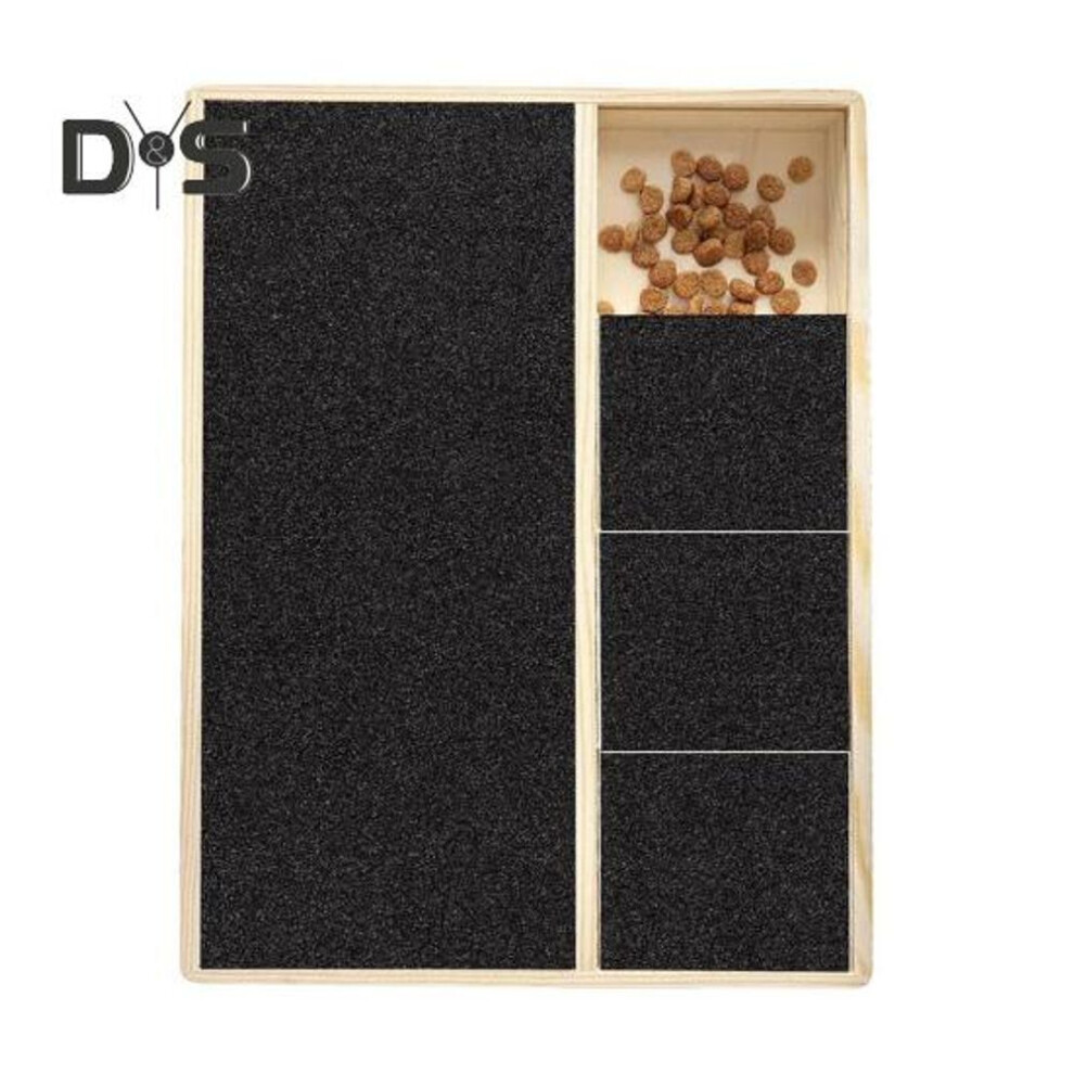 Dog Nail Scratch Board with Treat Box Wooden Pet Filing Pad with Snack Storage Box Removable Paw Scratch Pad for Dog Training