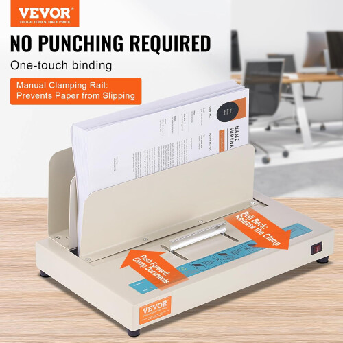 Thermal Binding Machine, 500 Sheets Capacity Book Binding Machine, Thermal Book Binder 50mm Binding Thickness A3(Short Edge)/A4/A5 Document 1