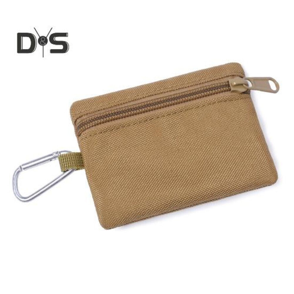 (brown) Pocket Keychain Pouch Coin Car Key Purse Id Card Earphone Holder Mini Tools Organizer Waist Case Wallet For Outdoor Activities