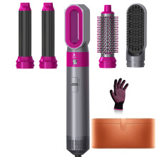 Brosse sèche-cheveux multifonctionnelle 5 en 1 à air chaud et ions négatifs avec boucleur