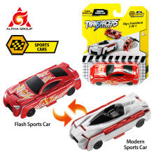 Transracers 1pc 2-in-1 Transformerende Voertuigen Speelgoed Flip Auto's Actiefiguren Auto Mini Zakauto Cadeaus