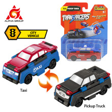 Transracers 1pc 2-in-1 Transformerende Voertuigen Speelgoed Flip Auto's Actiefiguren Auto Mini Zakauto Cadeaus