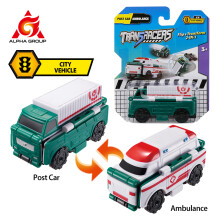 Transracers 1pc 2-in-1 Transformerende Voertuigen Speelgoed Flip Auto's Actiefiguren Auto Mini Zakauto Cadeaus