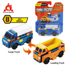 Transracers 1pc 2-in-1 Transformerende Voertuigen Speelgoed Flip Auto's Actiefiguren Auto Mini Zakauto Cadeaus