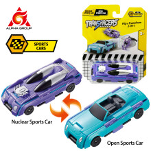 Transracers 1pc 2-in-1 Transformerende Voertuigen Speelgoed Flip Auto's Actiefiguren Auto Mini Zakauto Cadeaus