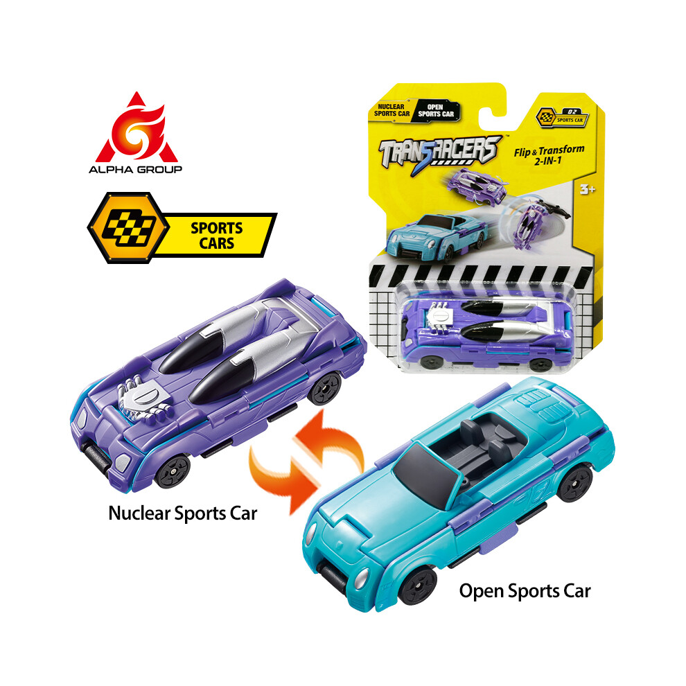 Transracers 1pc 2-en-1 Véhicules Transformables Jouet Flip Cars Figurines d'Action Voiture Mini Voiture