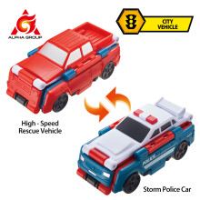 Transracers 1pc 2-in-1 Transformerende Voertuigen Speelgoed Flip Auto's Actiefiguren Auto Mini Zakauto Cadeaus