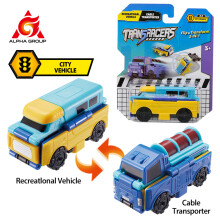 Transracers 1pc 2-in-1 Transformerende Voertuigen Speelgoed Flip Auto's Actiefiguren Auto Mini Zakauto Cadeaus