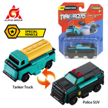Transracers 1pc 2-in-1 Transformerende Voertuigen Speelgoed Flip Auto's Actiefiguren Auto Mini Zakauto Cadeaus