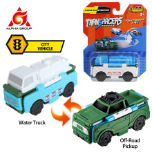 Transracers 1pc 2-in-1 Transformerende Voertuigen Speelgoed Flip Auto's Actiefiguren Auto Mini Zakauto Cadeaus