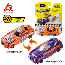 Transracers 1pc 2-in-1 Transformerende Voertuigen Speelgoed Flip Auto's Actiefiguren Auto Mini Zakauto Cadeaus
