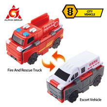 Transracers 1pc 2-in-1 Transformerende Voertuigen Speelgoed Flip Auto's Actiefiguren Auto Mini Zakauto Cadeaus