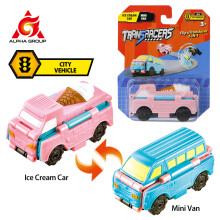 Transracers 1pc 2-in-1 Transformerende Voertuigen Speelgoed Flip Auto's Actiefiguren Auto Mini Zakauto Cadeaus