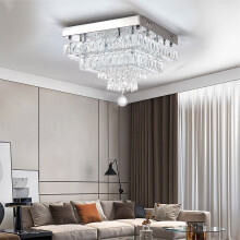 (White Light) 40W LED Double-Layer Crystal Ceiling Light with Droplets