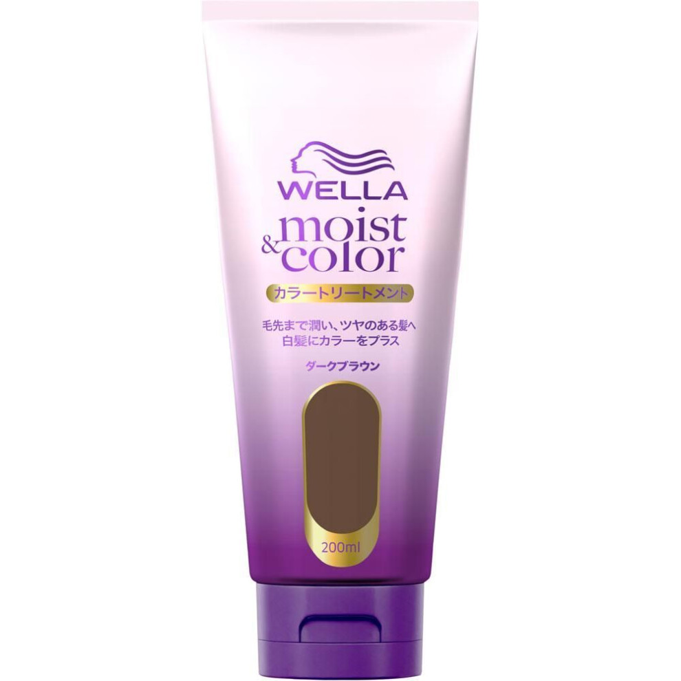 Coty France Sas Wella Moist & Color Color Treatment Dark Brown 200ml Color Treatment For Gray Hair Colorant For Gray Hair After Shampooing, Drain