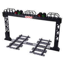 Stadtzüge Brücke Flexibler Schalter Eisenbahnschienen Schienen Manueller Bahnübergang Gabel Gerade Gebogen