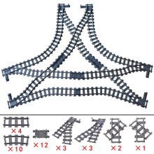 Stadtzüge Brücke Flexibler Schalter Eisenbahnschienen Schienen Manueller Bahnübergang Gabel Gerade Gebogen