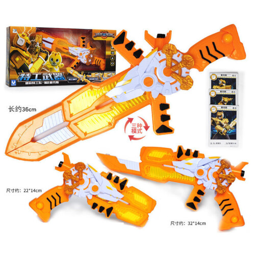 Mini Force Trois Modes de Transformation Épées avec Son et Lumière Figurines d'Action MiniForce X Déformation