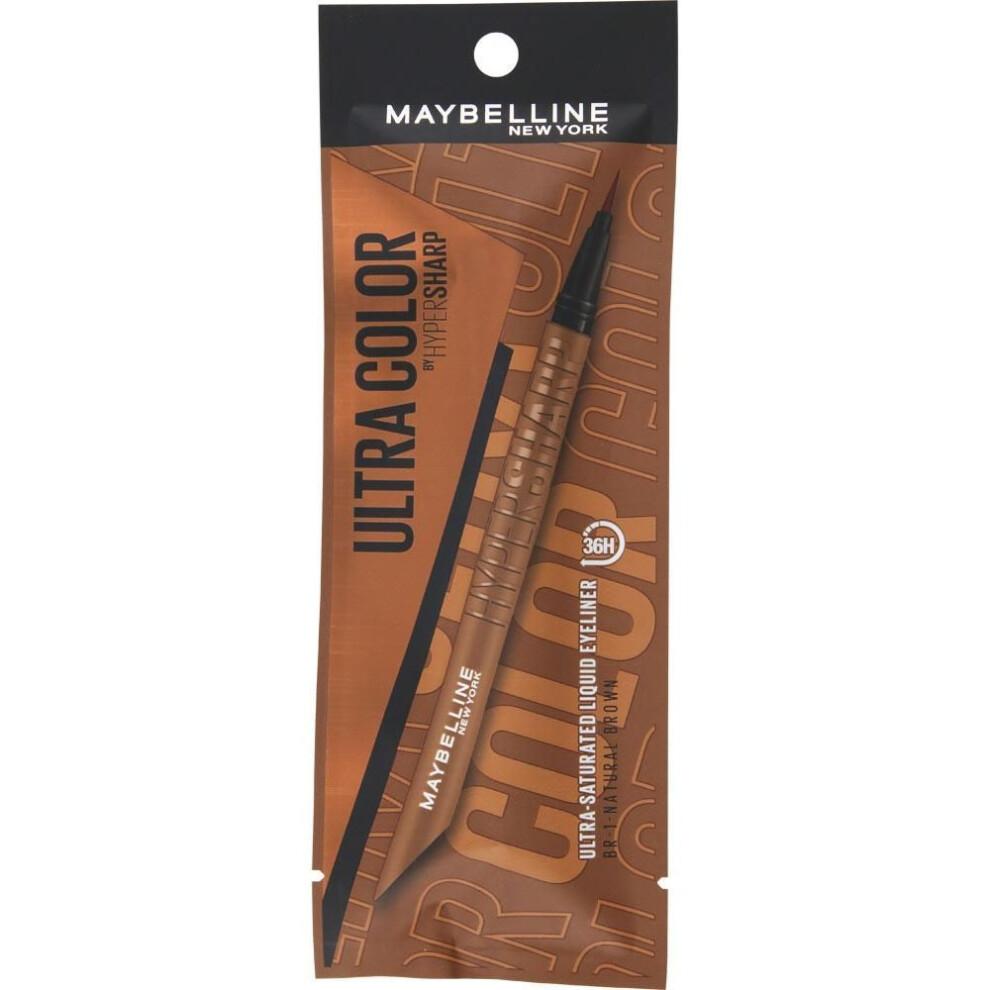 Maybelline Ultra Color Eyeliner BR1 Natural Brown Eye makeup Eyeliner 1. Lift eyelid lightly with fingers, hold eyeliner upright, and draw a line to f