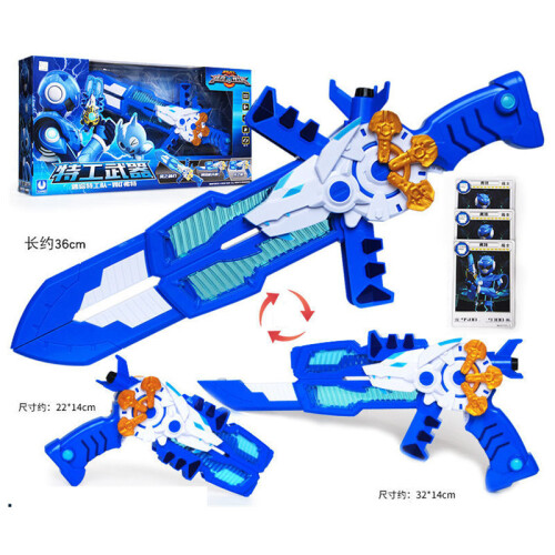 Mini Force Trois Modes de Transformation Épées avec Son et Lumière Figurines d'Action MiniForce X Déformation 2