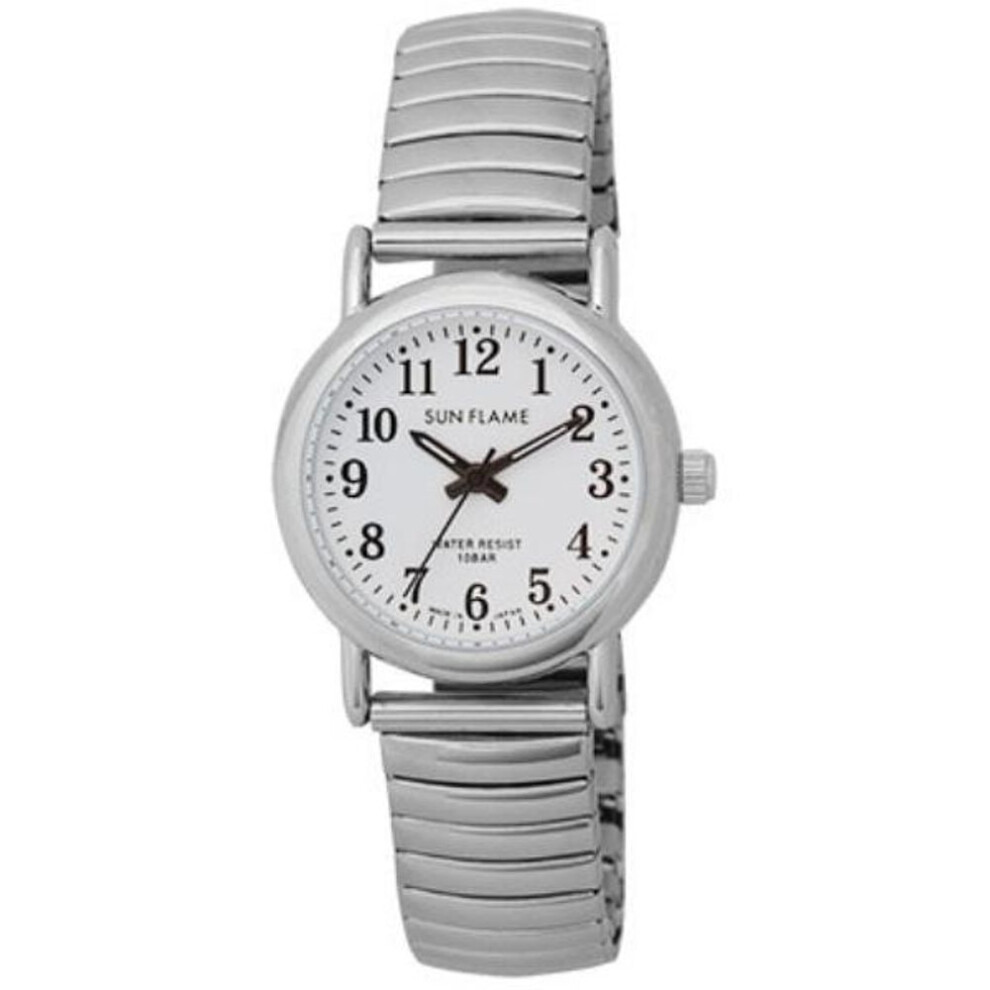 J-AXIS Unisex MJG-X08-W (SUNFLAME Quartz Unisex Sun Flame) Round Watch Silver Alloy Analog