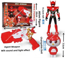 MiniForce X-Waffe, Mini-Force-Agent-Transformations-Actionfiguren mit Sound- und Lichtuhr-Transformation