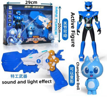 MiniForce X-Waffe, Mini-Force-Agent-Transformations-Actionfiguren mit Sound- und Lichtuhr-Transformation