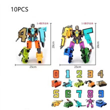 Digitale Zahlen Transport Briefkasten Krieger Deformation Actionfiguren Transformation Roboter Spielzeug