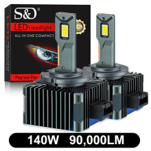 (D1S-140W 90000LM)90000LM D3S LED D1S D2S D4S D5S D8S Led 140W Bombilla para faros delanteros Canbus Luz de coche