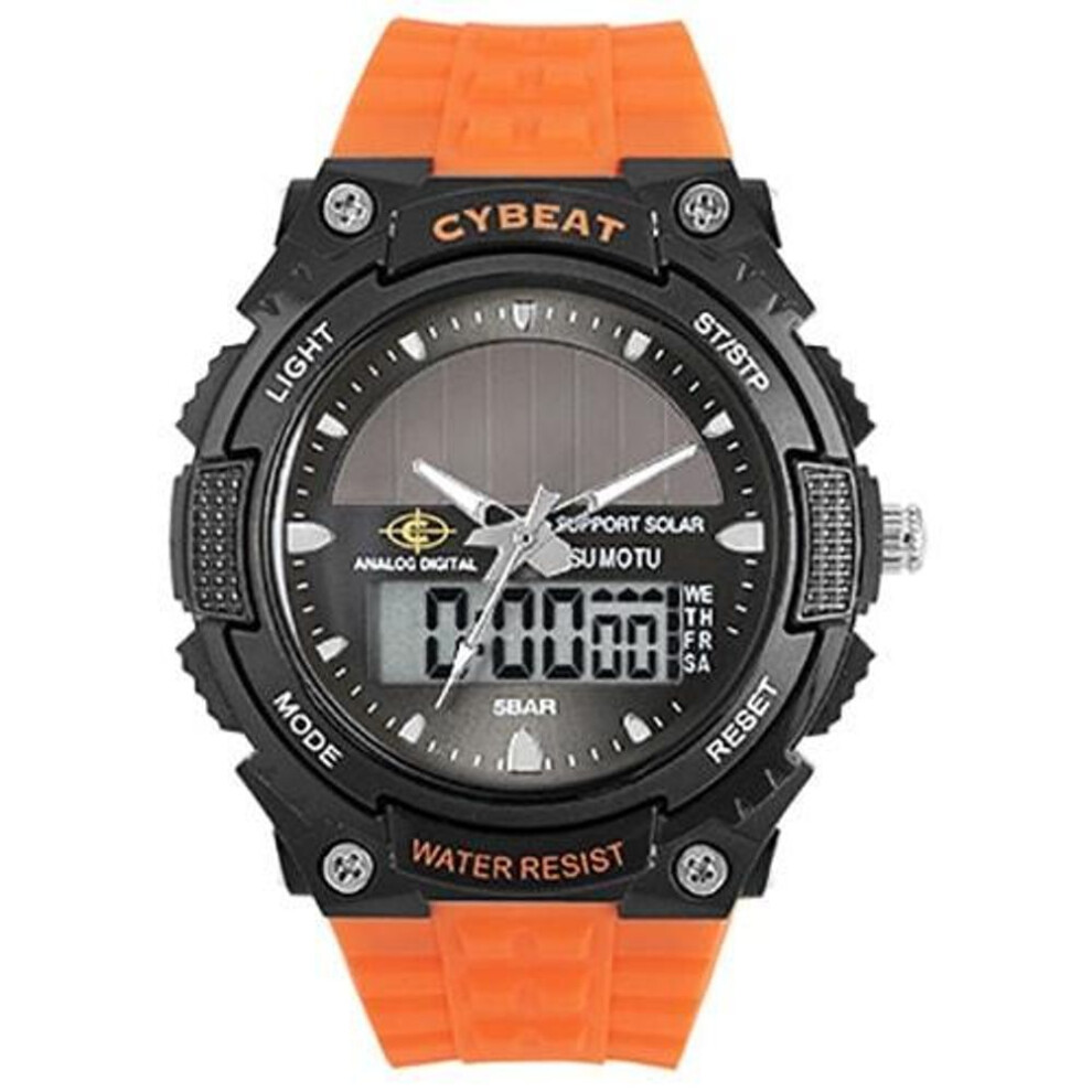 J-axis Unisex Bcy03-or (analog Digital Watch Cybeat Orange Sun Flame) Round Watch Orange